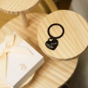 Porte clés coeur personnalisé en Acier Inoxydable Noir