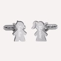 Boutons de manchette personnalisés forme garçon et fille en argent 925