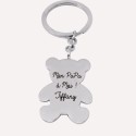 Porte clés personnalisé Nounours en Acier Inoxydable