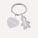 Grand porte clé personnalisé My Family en Argent 925