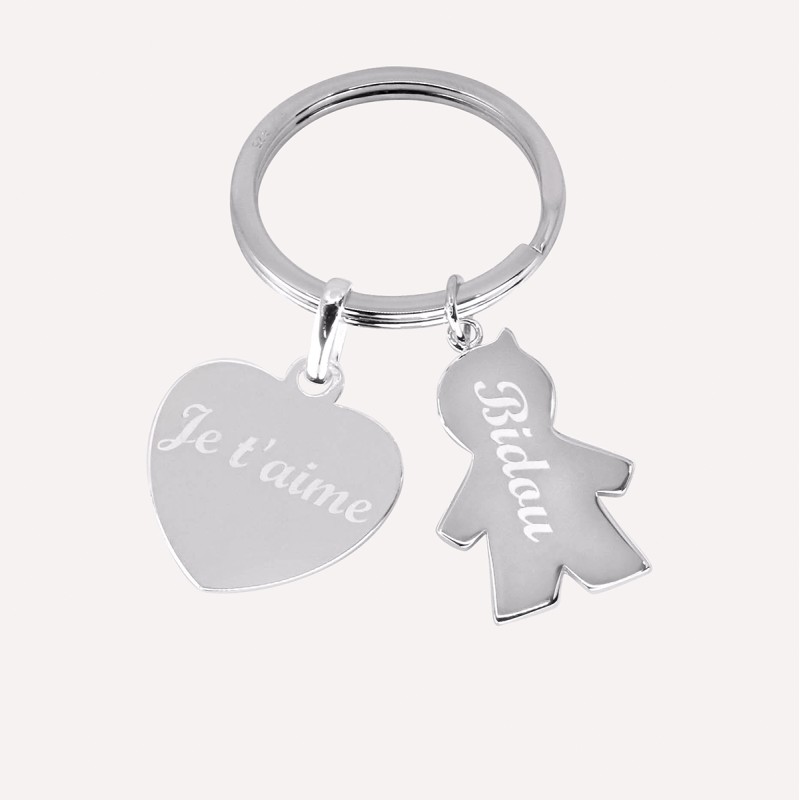Grand porte clé personnalisé My Family en Argent 925