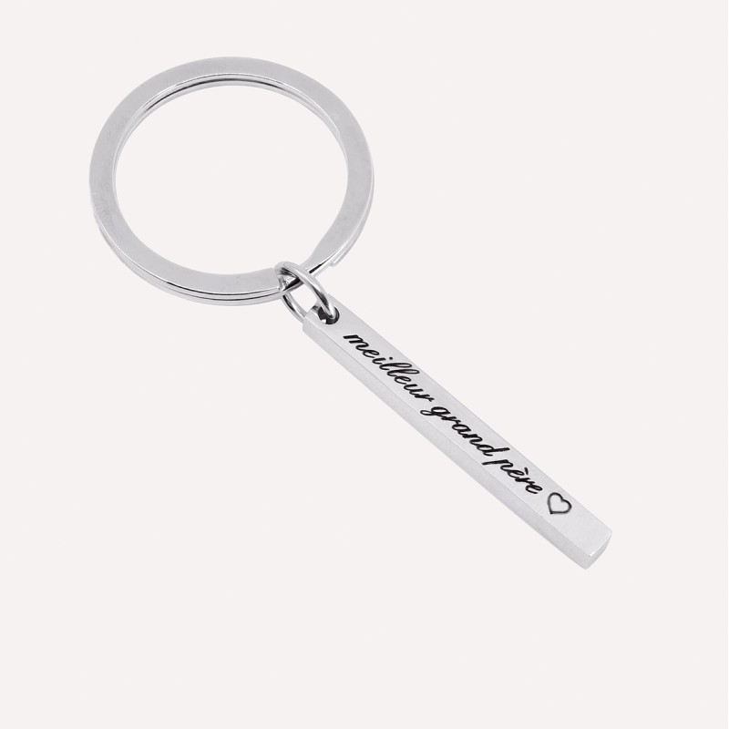 Porte clés barrette à personnaliser en acier inoxydable