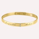 Bracelet  Jonc en Or 9 Carats avec 3 Diamants – Personnalisable