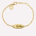 Gourmette bébé personnalisée – Croix découpée – argent 925 ou plaqué or 18k
