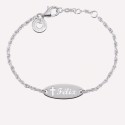 Gourmette bébé personnalisée – Croix découpée – argent 925 ou plaqué or 18k
