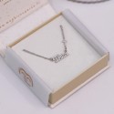 Collier prénom enfant - croix sur le côté - Argent 925 ou Plaque Or 18k