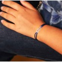 Bracelet prénom découpé sur cordon en Argent 925 ou Plaqué Or