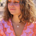 Collier personnalisé fleur de nacre en argent rosé