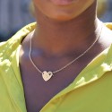 Collier coeur prénom gravé fermoir barrette en argent 925 ou plaqué Or