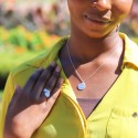 Bague pampille coeur perlé en argent 925 à personnaliser