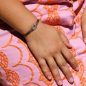 Bracelet personnalisé petit jeton martelé en argent 925 ou plaqué or