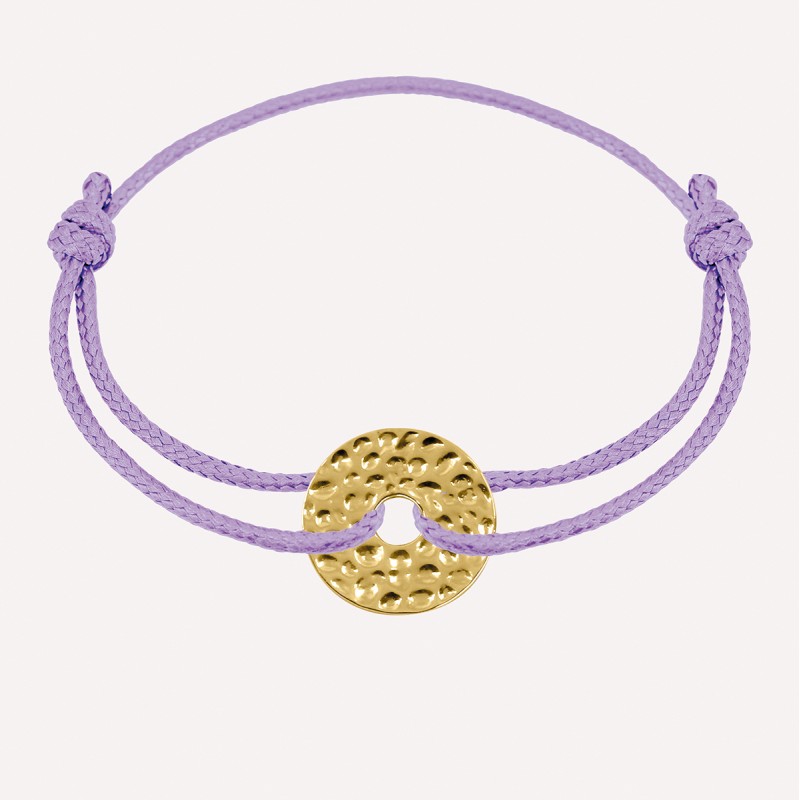 Bracelet personnalisé petit jeton martelé en argent 925 ou plaqué or
