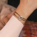 Bracelet personnalisé petit jeton martelé en argent 925 ou plaqué or