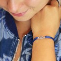 Bracelet prénom découpé sur cordon en Argent 925 ou Plaqué Or