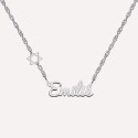 Collier prénom découpé - Etoile de David sur le côté - Argent 925 ou Plaque Or 18k