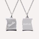 Pendentif personnalisé parchemin en argent 925 ou plaqué or 18k