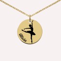 Collier personnalisé danseuse en argent 925 ou plaqué or