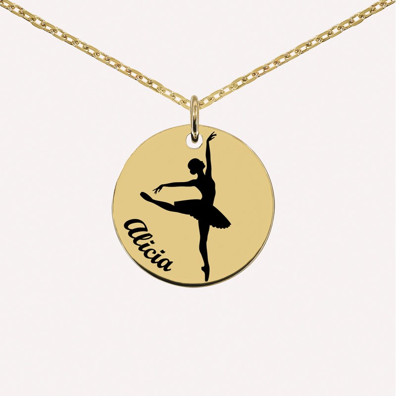 Collier personnalisé danseuse en argent 925 ou plaqué or