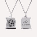 Pendentif parchemin ange en argent 925 ou plaqué or 18k