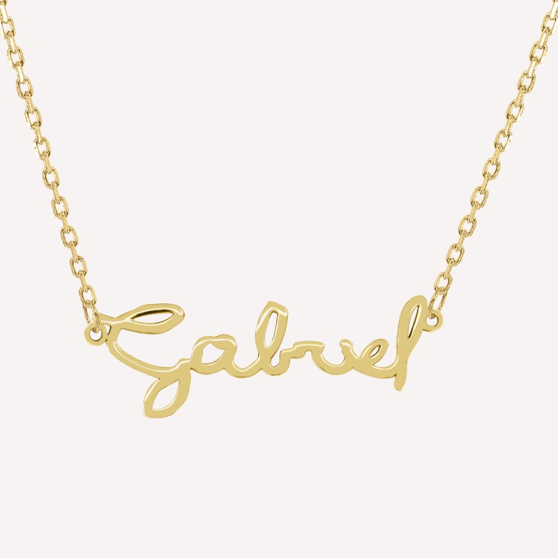 Collier prénom Mon Gabriel - écriture sur-mesure en argent 925, plaqué or ou Or 18k