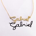 Collier prénom Mon Gabriel - écriture sur-mesure en argent 925, plaqué or ou Or 18k