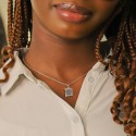 Pendentif parchemin ange en argent 925 ou plaqué or 18k