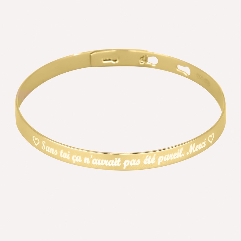 Bracelet jonc personnalisé en argent 925 ou plaqué or