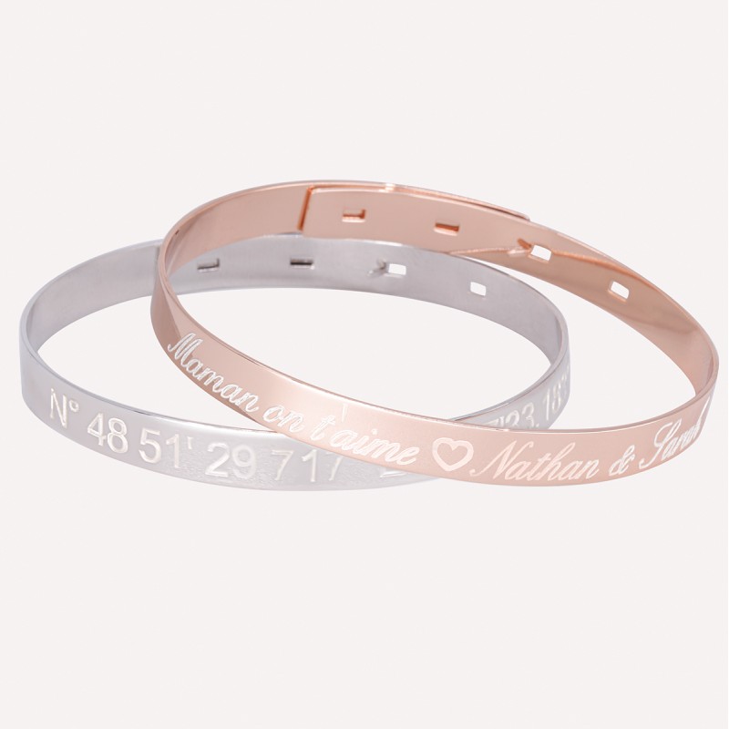 Duo Grands Bracelets Jonc à personnaliser Duo Grands Bracelets Jonc à personnaliser