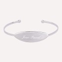 Jonc plaque ovale à personnaliser en argent 925