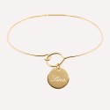 Bracelet jonc personnalisé avec médaille – Bijou mode unique et tendance
