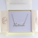 Collier prénom So&Jo - écriture sur-mesure en argent 925, plaqué or
