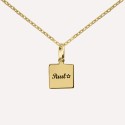Pendentif médaille carrée personnalisée en argent 925 ou plaqué or