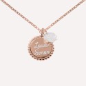 Collier personnalisé fleur de nacre en argent rosé