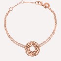 Bracelet cible martelée sur chaîne en argent rosé