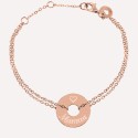 Bracelet cible martelée sur chaîne en argent rosé