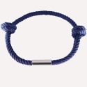 Bracelet personnalisé homme cordelette marine et plaque acier à graver