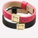 Duo de bracelets couple personnalisables – Plaque acier doré gravée avec prénoms + flèche Cupidon