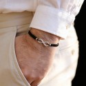 Bracelet infini shamballa en argent 925 pour homme à personnaliser
