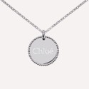 Pendentif médaille perlée en argent 925 ou plaqué or