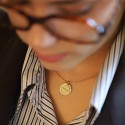 Collier personnalisé médaille zirconium en argent 925