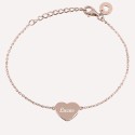 Bracelet coeur bombé gravé en argent 925