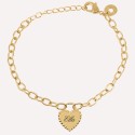 Bracelet cadenas coeur en argent ou plaque or à personnaliser