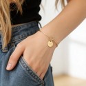 Bracelet jonc personnalisé avec médaille – Bijou mode unique et tendance