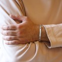 Gourmette homme personnalisée maille alternée en argent 925