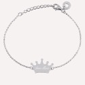 Bracelet gravé couronne en argent 925 ou plaqué or