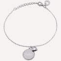 Bracelet medaille perlée coeur zirconium à personnaliser