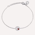 Bracelet Médaille Coeur Rouge à personnaliser