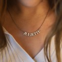 Collier prénom en argent 925 ou plaque or - forme arrondie