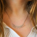 Collier prénom en argent 925 ou plaque or - forme arrondie