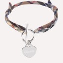 Bracelet liberty personnalisé avec cœur à graver et fermoir en T en argent 925
